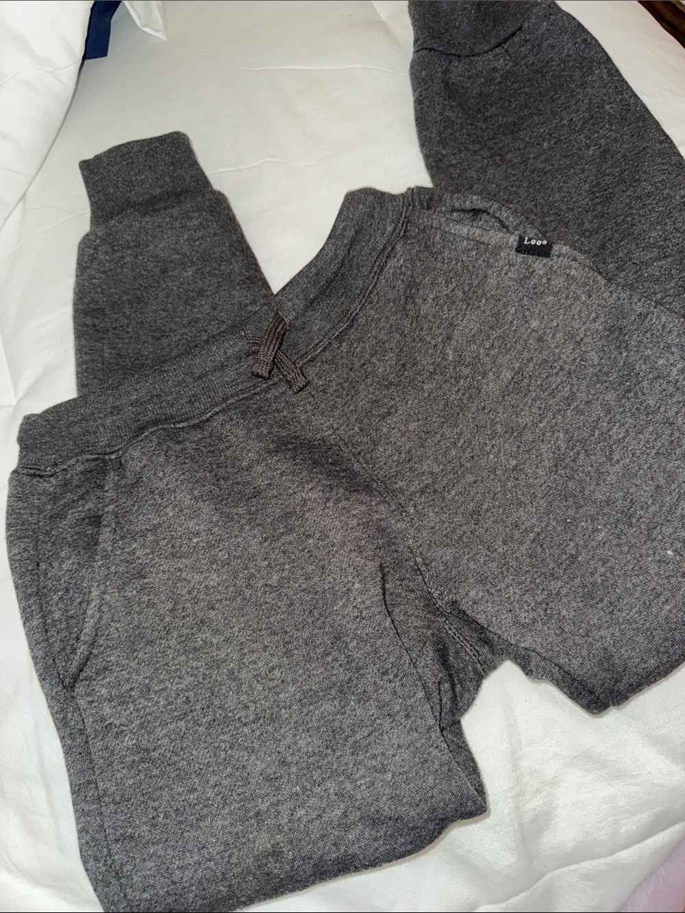 Lee Charcoal Gray Fleece Joggers with Drawstring